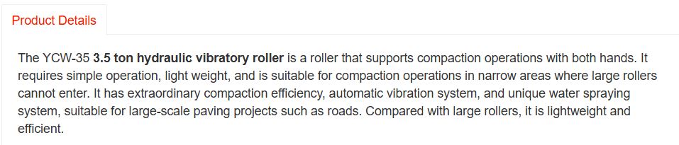 Hydraulic Vibratory Road Roller YC-3.5T
